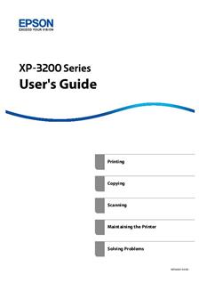 Epson XP 3200 Series manual. Camera Instructions.